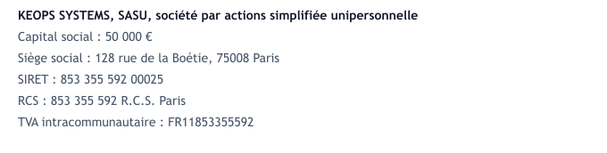 Informations éditeur du site